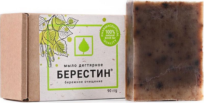 Берестин мыло твердое Дегтярное 90г, фото №2