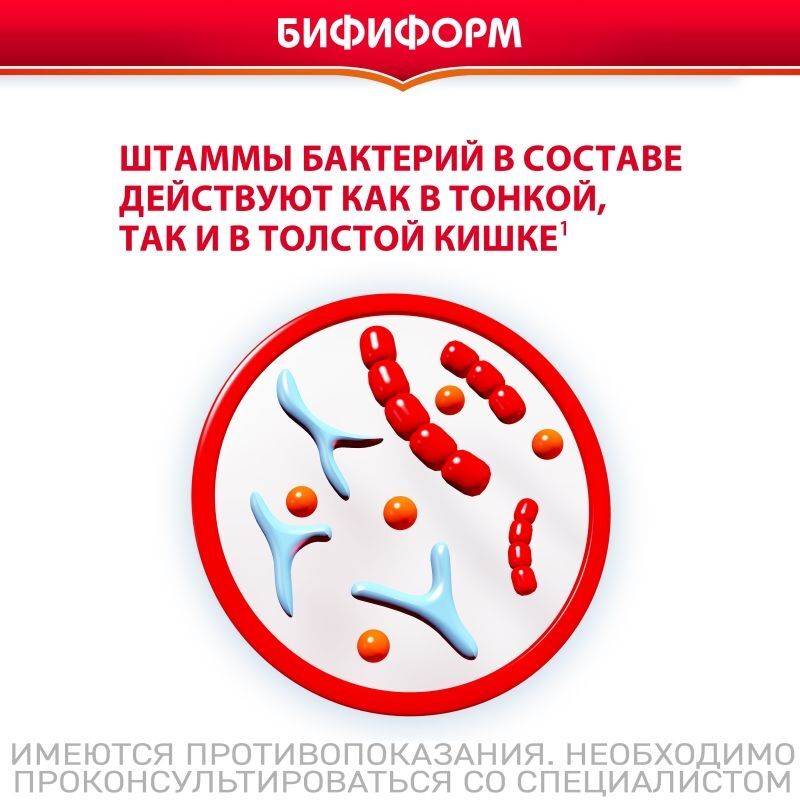 Бифиформ 40 шт. капсулы кишечнорастворимые, фото №3