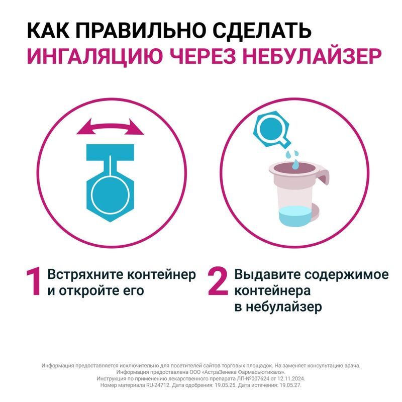 Пульмикорт 0,5мг/мл 2мл 20 шт. суспензия для ингаляций дозированная, фото №3