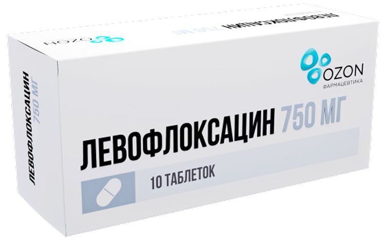 Левофлоксацин 750мг 10 шт. таблетки покрытые пленочной оболочкой Озон, фото №2