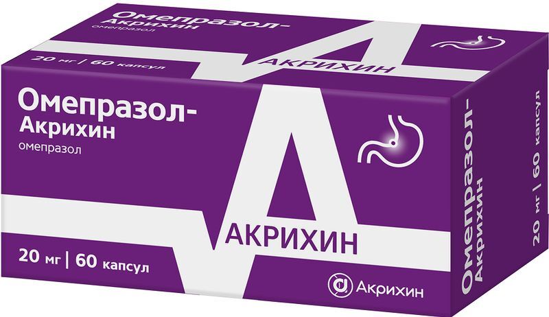 Омепразол-Акрихин 20мг 60 шт. капсулы кишечнорастворимые, фото №2