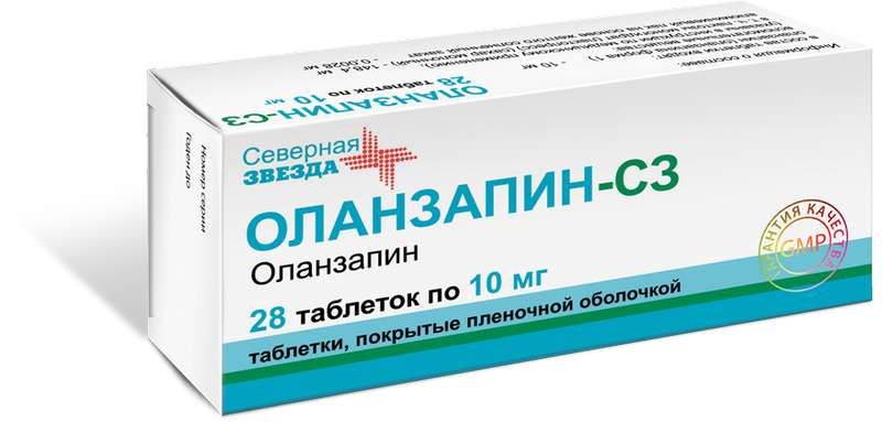 Оланзапин-сз 10мг 28 шт. таблетки покрытые пленочной оболочкой северная .