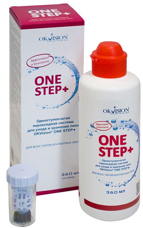 OKVision One Step+ одноступенчатая пероксидная система д/ухода/хранения линз 360мл+контейнер, фото №2