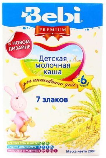 Молочный 7. Каша Беби премиум молочная. Baby каша 7 злаков. Каша Bebi Junior. Каша Беби премиум 4 злаками.