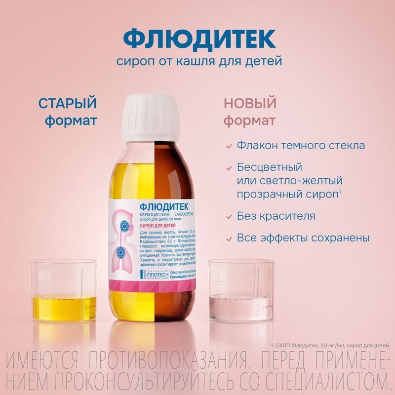 Флюдитек 20мг/мл 125мл сироп для детей, фото №6
