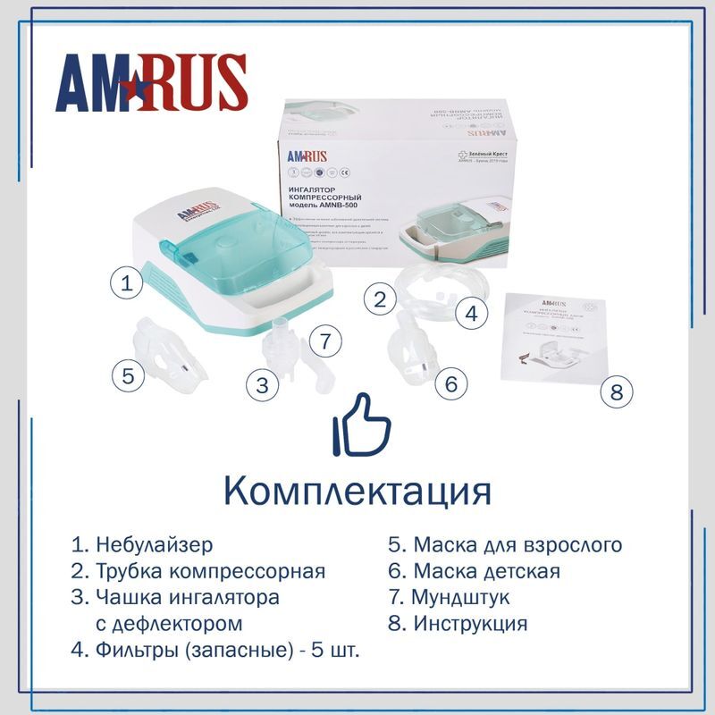 Амрус Ингалятор компрессорный Amnb-500 базовый, фото №3