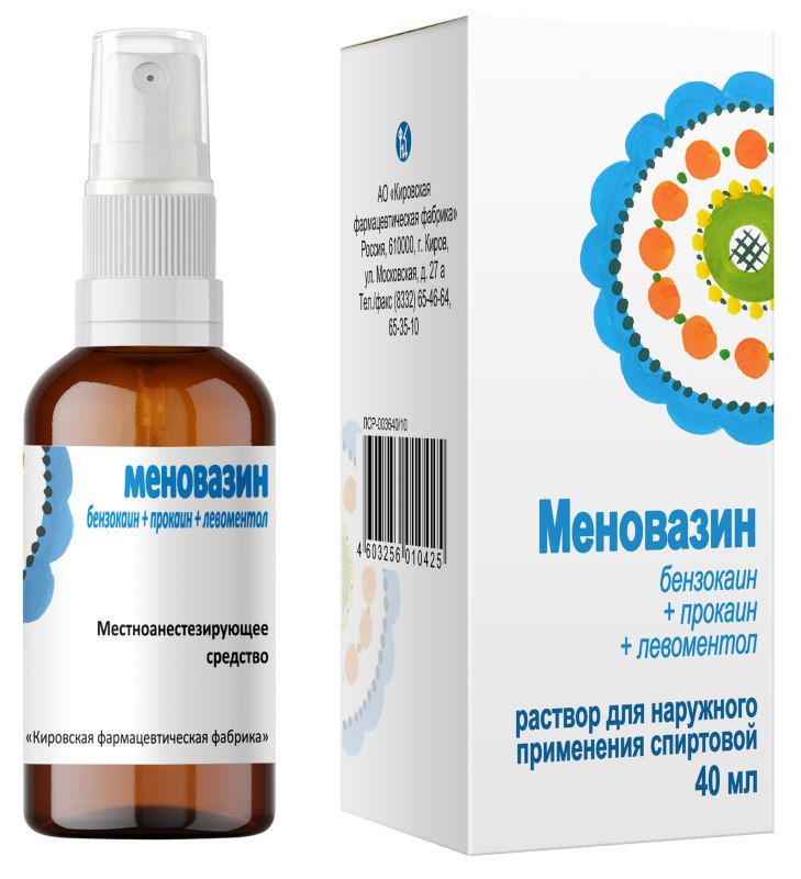 Меновазин 40мл Раствор Для Наружного Применения Спиртовой С.