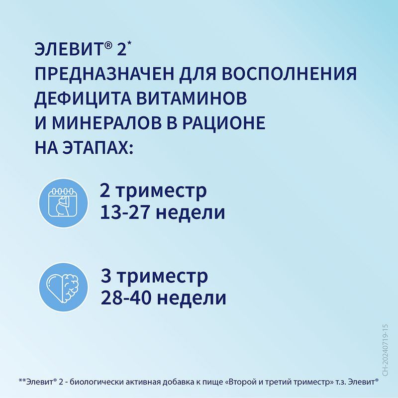 Элевит Второй И Третий Триместр капсулы 30 шт., фото №5