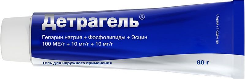 Детрагель 100Ме/г+10мг/г+10мг/г 80г гель для наружного применения, фото №3