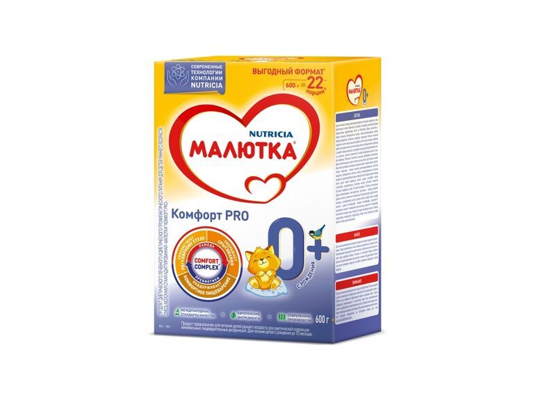 Малютка Комфорт Про смесь молочная 0-12 месяцев 600г 1 шт., фото №3