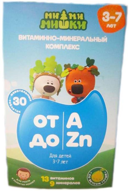 Ми-ми-мишки витаминно-минеральный комплекс от а до цинка для детей 3-7 ...